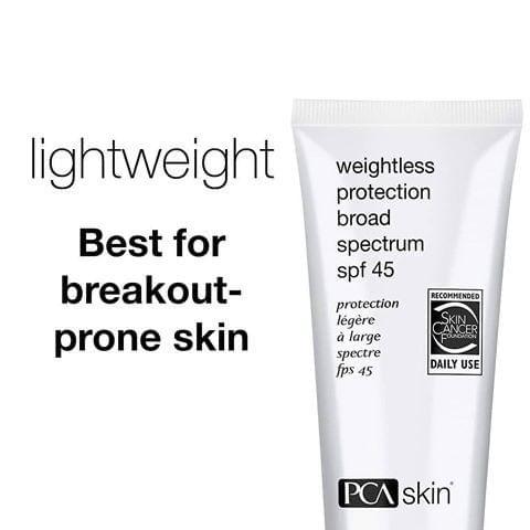 WEIGHTLESS PROTECTION SPF 45.
